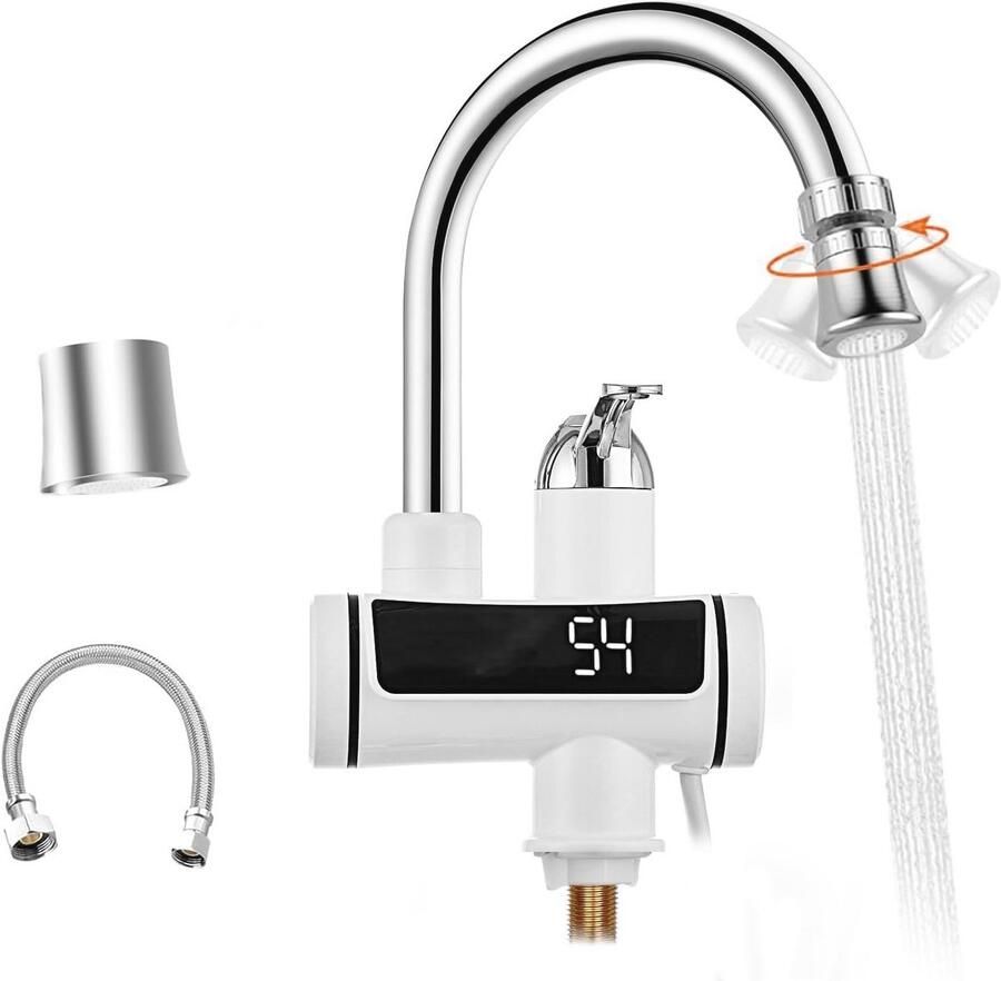 Elektrische Warmwaterkraan met Doorstroomboiler Ideaal voor Keuken Tuin en Camping