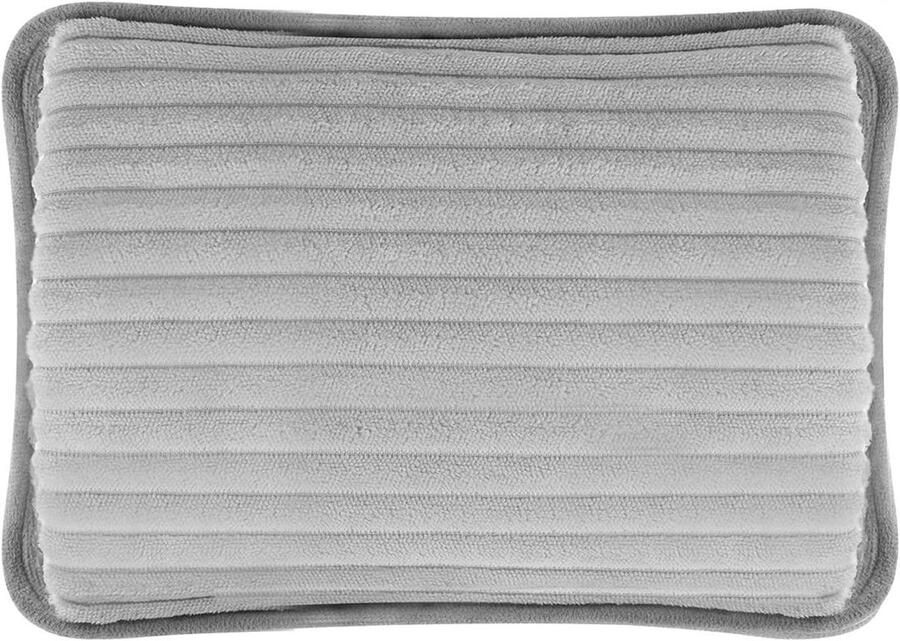 Elektrische Warmwaterkruik Oplaadbare Kruik Lichaam Opwarmen Zachte Pluche Hoes 27 x 18 cm Donkergrijs