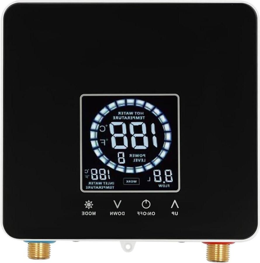Elektrische Waterboiler Doorstroomboiler Keuken Direct Warm Water Instelbare Temperatuur 7500 W Zwart