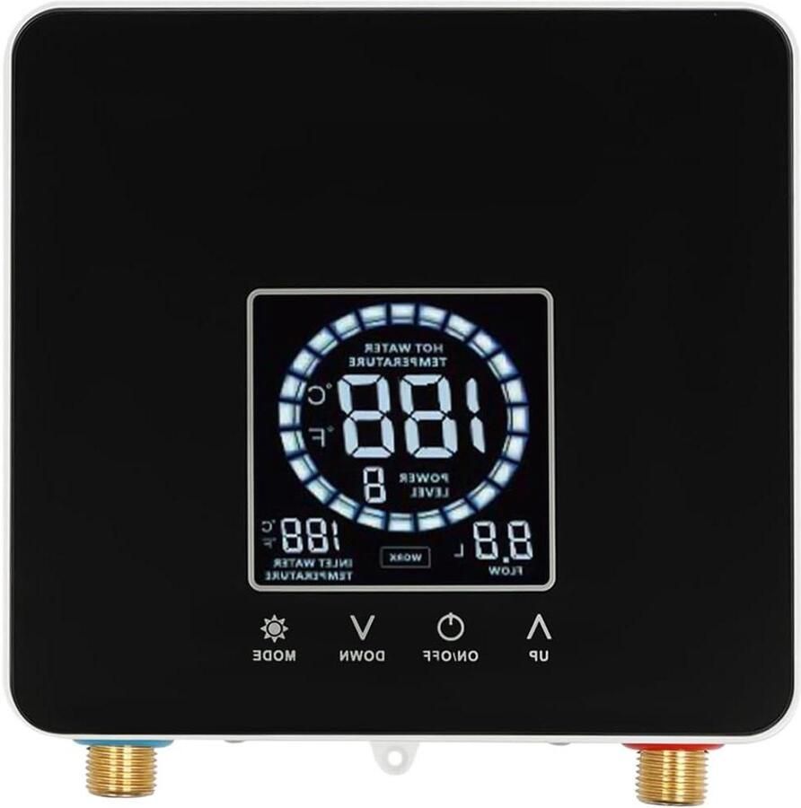 Elektrische waterboiler Doorstroomverwarmer Direct warm water 7500W Vermogen Compact formaat Zwart