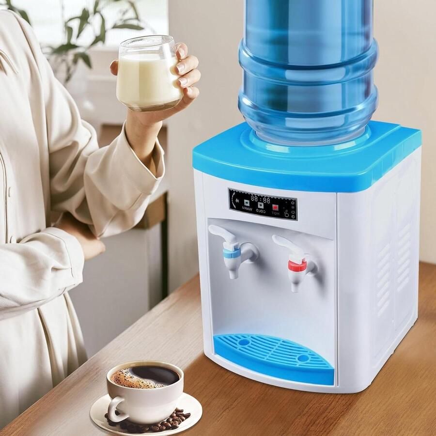 Elektrische Waterdispenser Drinken Fontein Snel Water Tappen Warm en Koud 5-18 Liter Wit Blauw