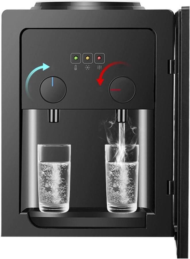 Elektrische Waterdispenser Warm en Koud Direct Drinken Snel Opwarmen Compact Formaat Zwart