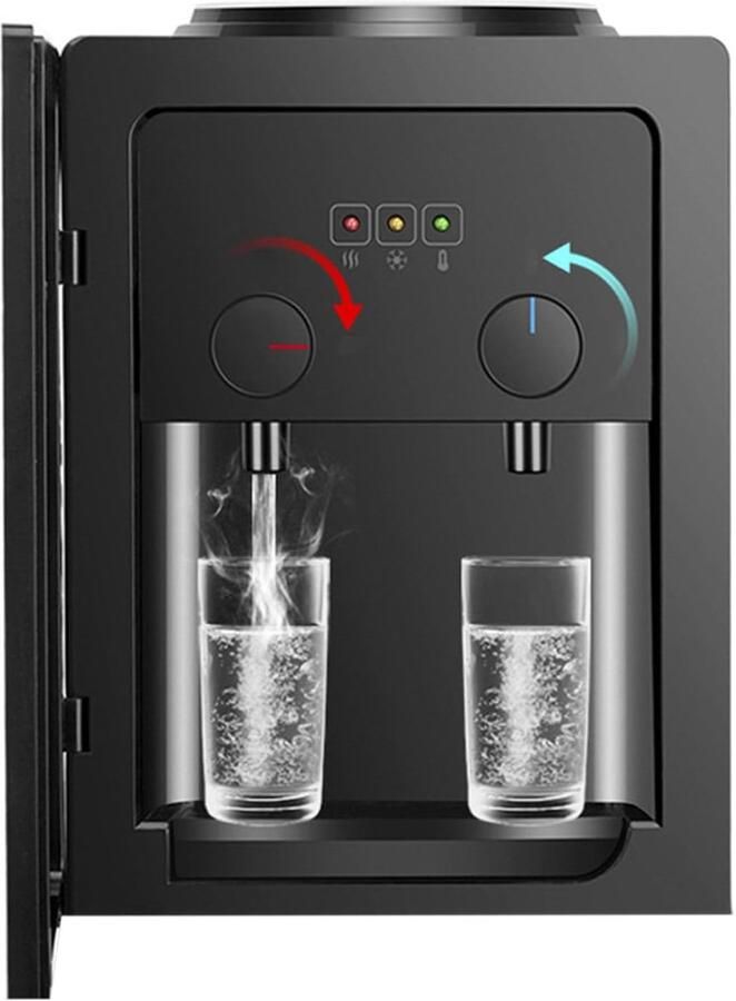 Elektrische Waterdispenser Waterkoeler Warm Koud Direct Drinkwater Snel Opwarmen 550 Watt Zwart