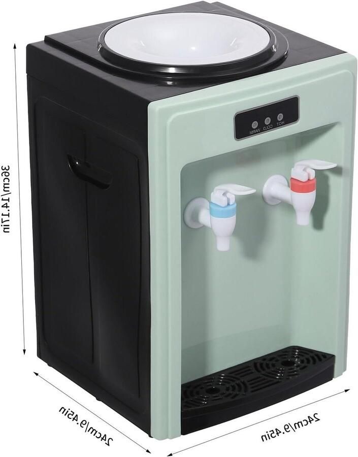 Elektrische Waterdispenser Waterkoeler Waterkoker Direct Drinkwater Dubbele Kraan 550 Watt Zwart Groen