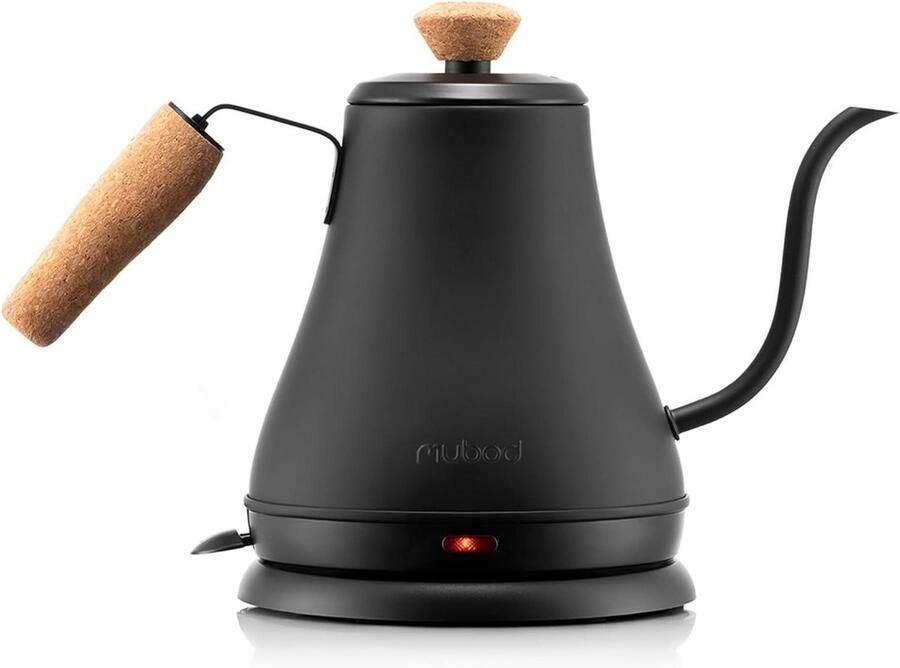 Elektrische Waterketel Gooseneck Ketel Koffie Zetten Precisie Waterstroom 0.8 Liter Mat Zwart