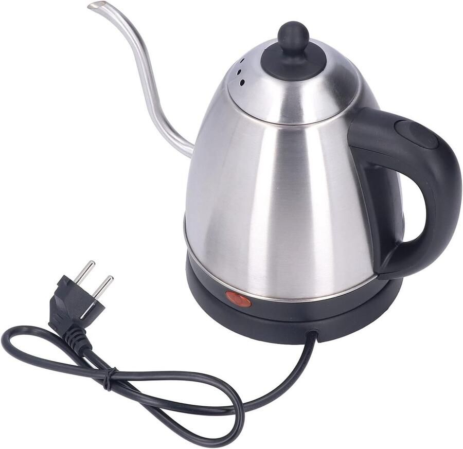 Elektrische Waterketel Koffiepot Zwanenhals Handgieten Koffie Snelle Verwarming 1360W 1.2 Liter Capaciteit Zilverkleurig