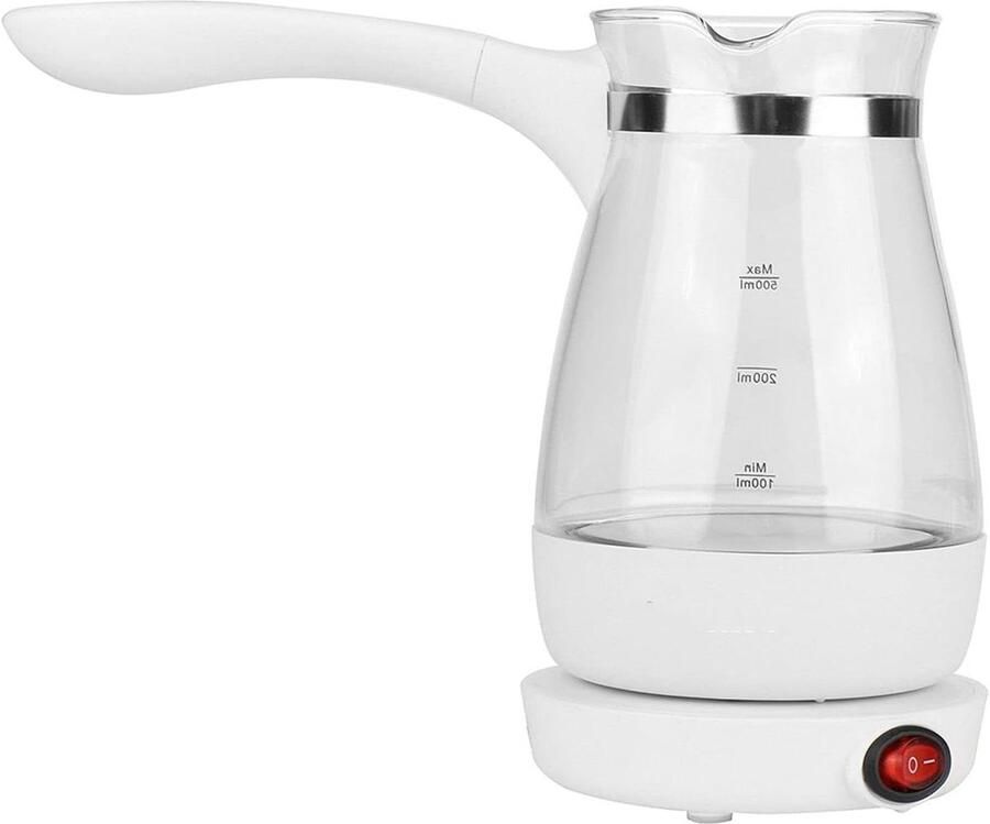 Elektrische Waterketel Koffiezetapparaat Theepot Dranken Bereiden Kook-Droog Bescherming 500 Ml Capaciteit Chroom