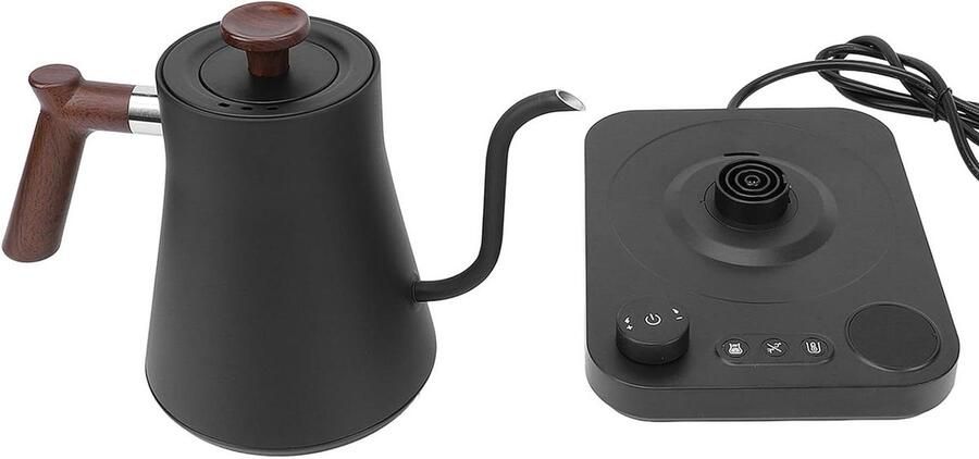 Elektrische Waterketel Zwanenhals Ketel Giet Ketel Koffie en Thee Zetten Nauwkeurige Temperatuurregeling 900 ml Zwart