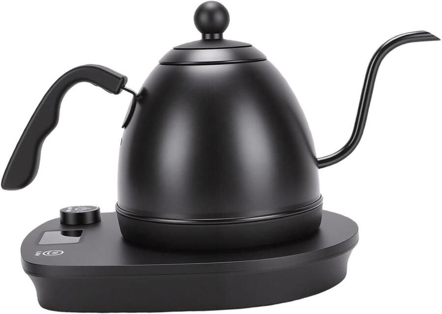 Elektrische waterketel Zwanenhalsketel Koffie en thee Variabele temperatuur 600 ml Zwart
