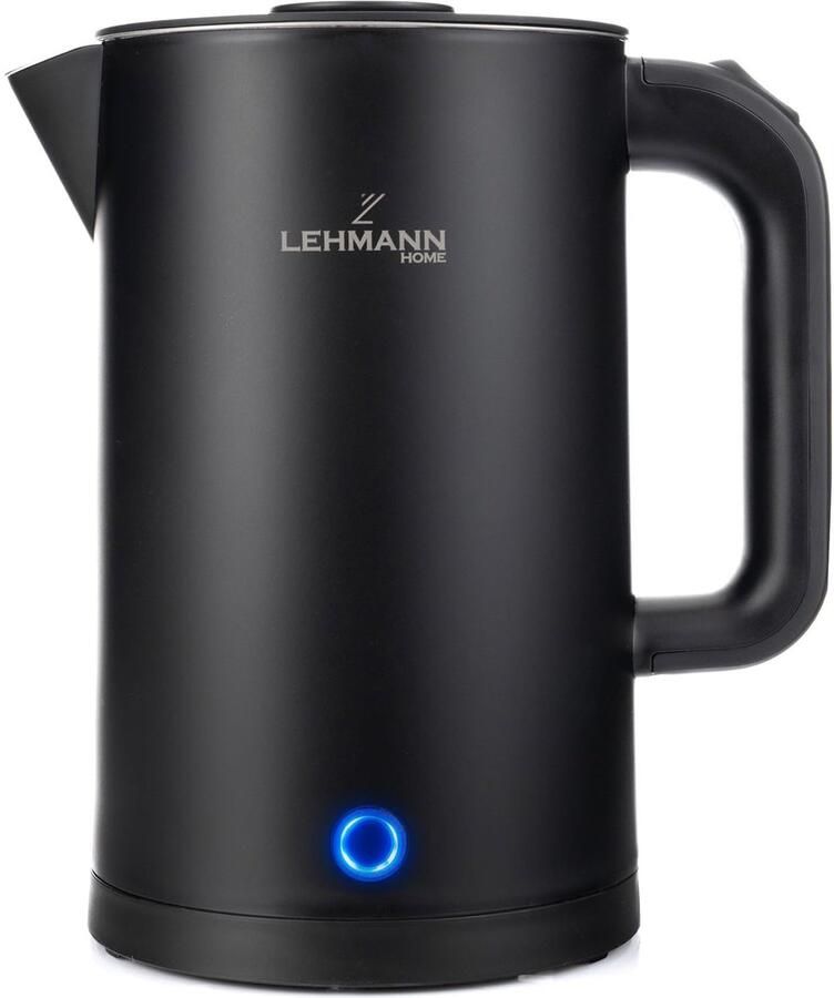 Elektrische Waterkoker 1 7L – 2200W – Snel Koken – Dubbelwandig Design – 360° Draaibare Basis – Automatische Uitschakeling – BPA-vrij – voor Babyvoeding Thee Koffie Zwart