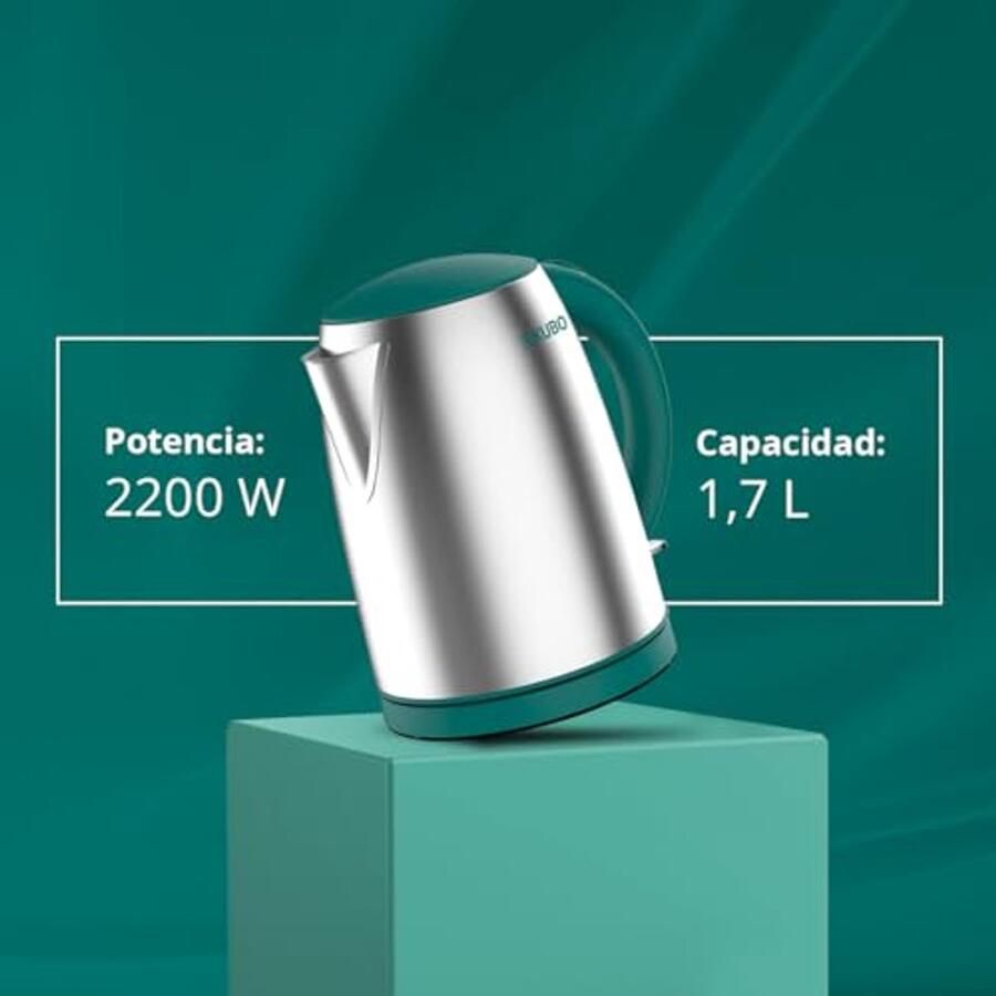 Elektrische waterkoker 1 7L van roestvrij staal met antikalk en anti-verontreinigingen