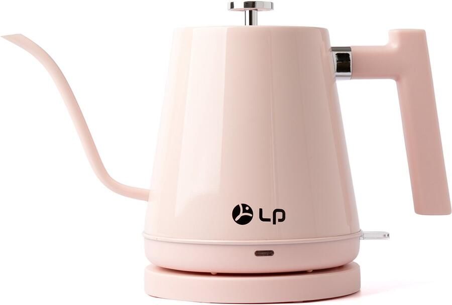 Elektrische waterkoker 1 8L Zwanenhals ketel RVS binnenkant Retro design Automatische dekselopening 360° draaibare basis Voor koffie en thee Roze