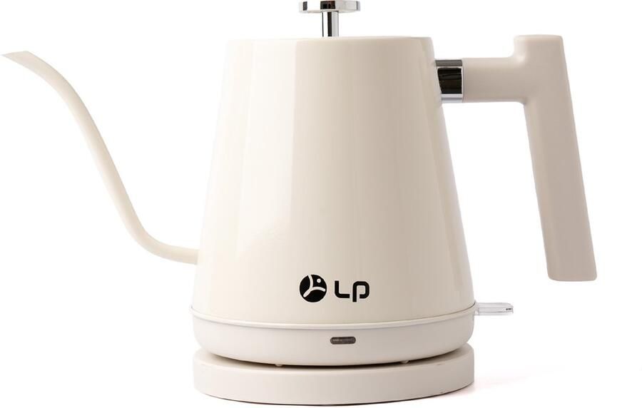 Elektrische Waterkoker 1 8L Zwanenhals Waterkoker RVS Binnenkant Retro Design Automatische Dekselopening 360° Draaibare Basis Voor Koffie En Thee Crème