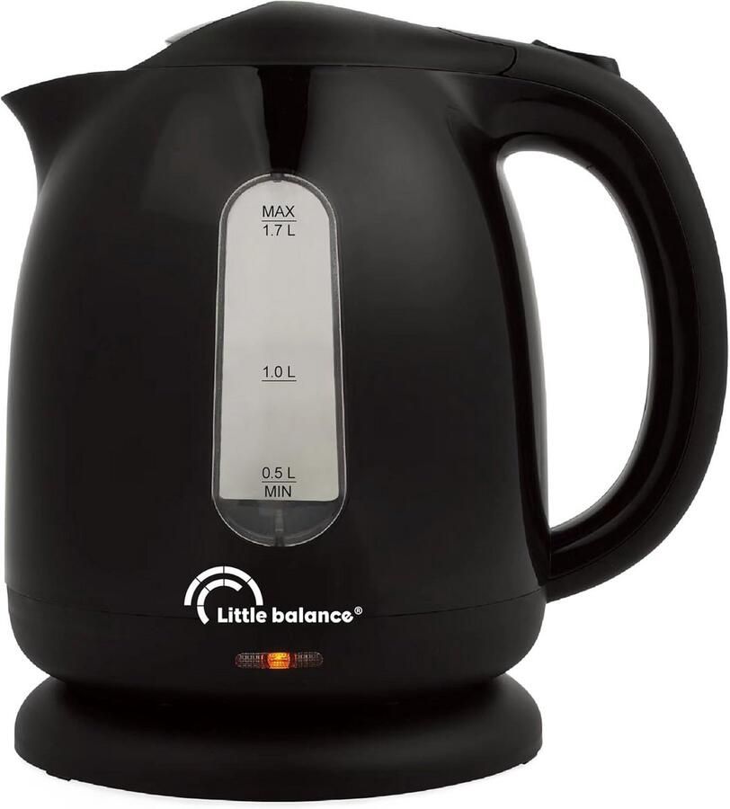 Elektrische Waterkoker 1.7L Zwart met 360° Basis en Anti-Kalkfilter