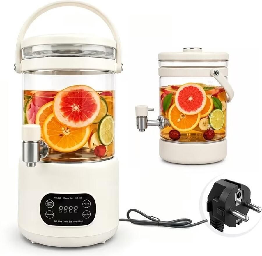 Elektrische waterkoker 2500 ml thermostaatkoker met 12 temperatuurstanden warmhoudfunctie automatische uitschakeling anti-droogkookbeveiliging voor thee koffie en warme dranken