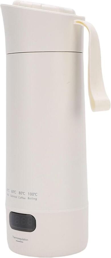 Elektrische Waterkoker 300W 400 Ml Draagbare Kleine Roestvrijstalen Ketel met Display 3 Minuten Snelle Verwarmingstemperatuur Verstelbaar voor Buiten (EU -plug 220V)