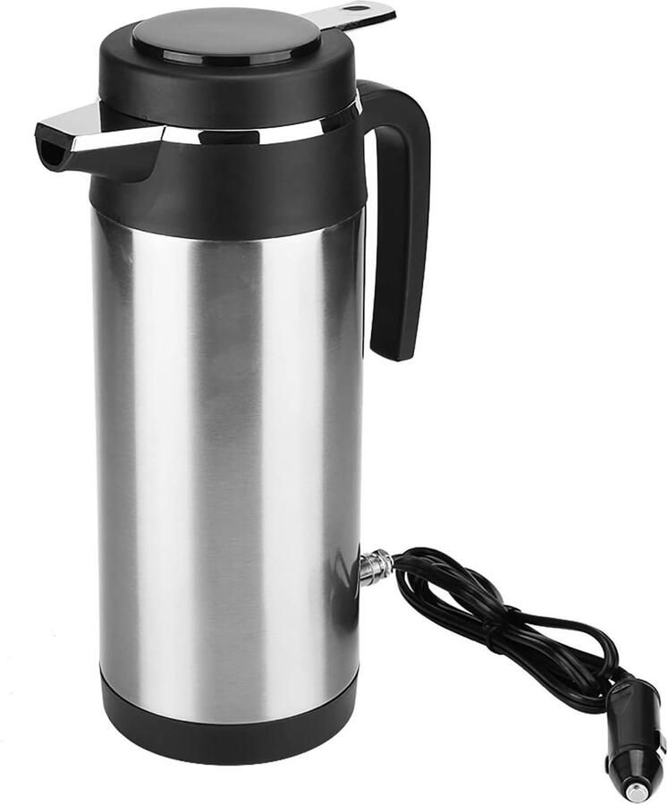 Elektrische Waterkoker Auto Boiler Onderweg Water Koken Vacuüm Isolatie 1200ML Goud Zwart