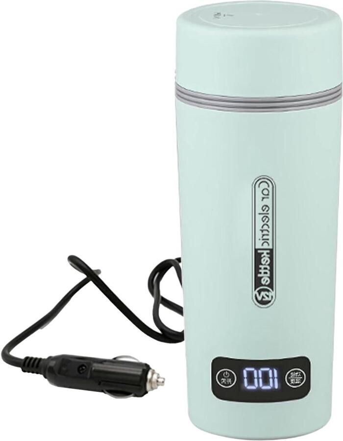 Elektrische Waterkoker Auto Reiskoker Verwarming Warme Dranken Onderweg Instelbare Temperatuur 450 ml Groen