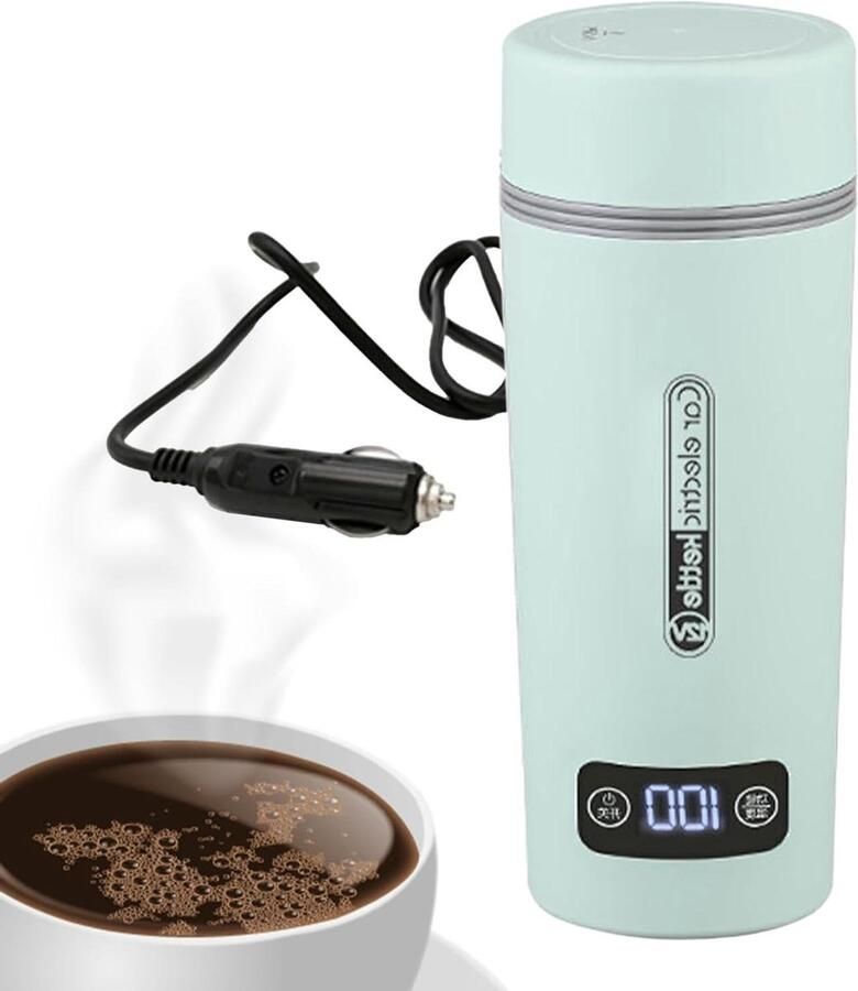 Elektrische Waterkoker Auto Reis Waterkoker Verwarmer Warme Dranken Maken Snelle Verwarming 12V 450 ml Groen