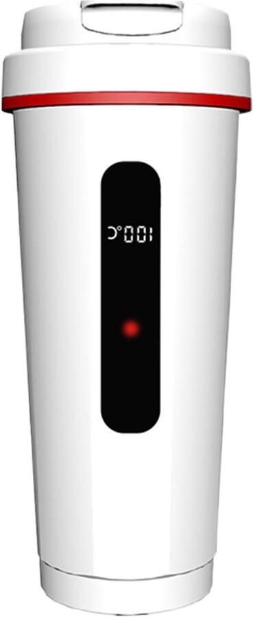 Elektrische Waterkoker Auto Reisbeker Verwarmer Onderweg Dranken Bereiden Snelle Verwarming Onderweg 500 ml Zilver