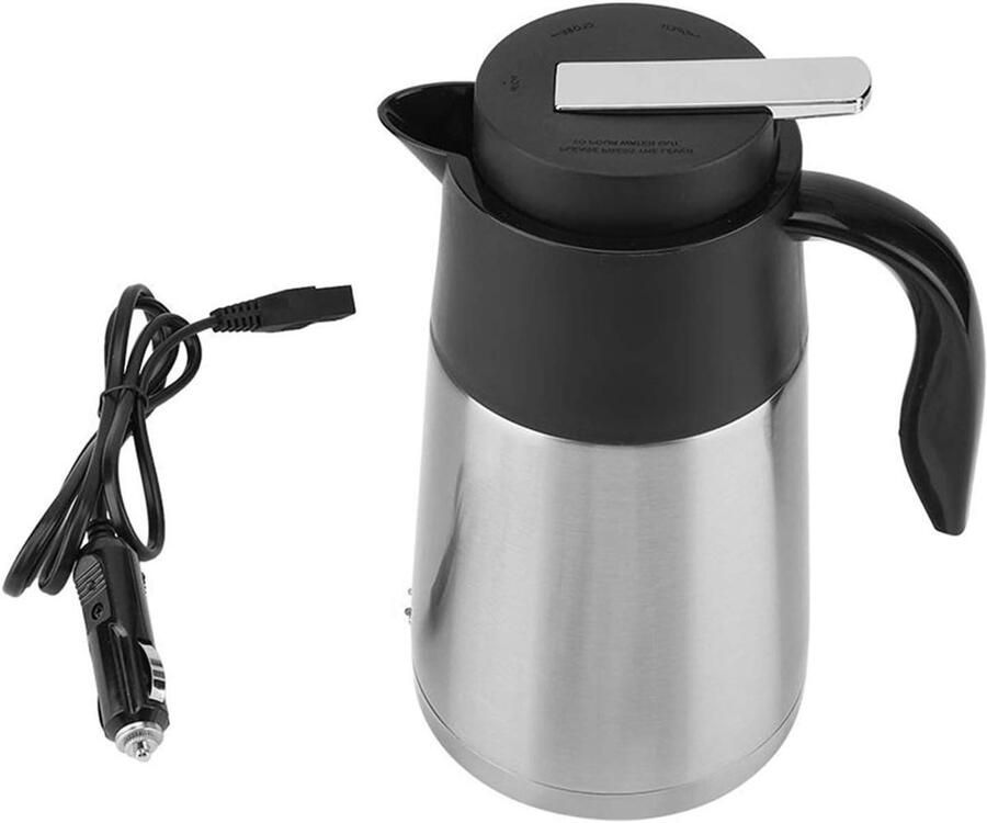 Elektrische Waterkoker Auto Waterkoker Onderweg Warm Drankje 12V Aansluiting 1300 Milliliter Roestvrij Staal