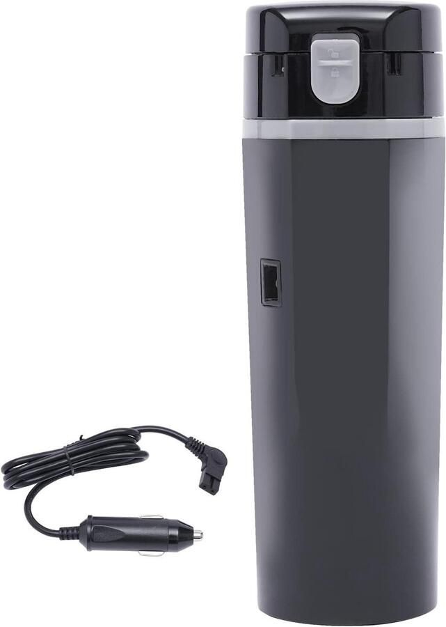 Elektrische Waterkoker Autobeker Verwarmer Warm Water Onderweg Intelligente Temperatuurregeling 500 ml Zwart