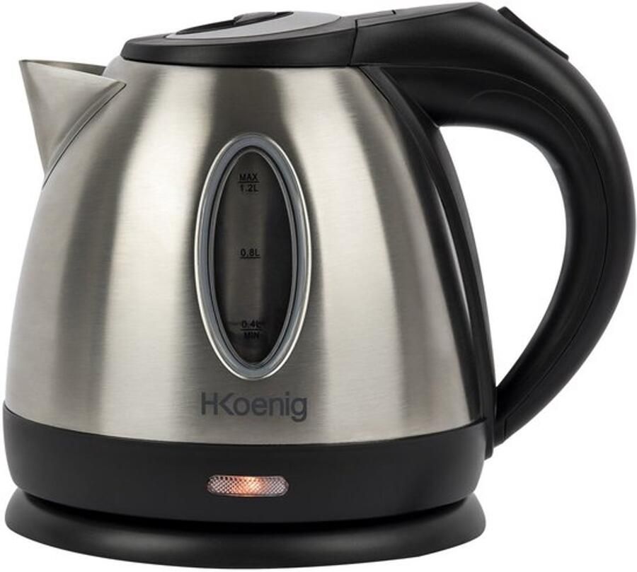 Elektrische Waterkoker BO12 1.2Liter 1630W Roestvrijstaal Compact Waterniveau Indicator Snelkokend Wasbaar Indicatielampje 360° Aansluitvoet