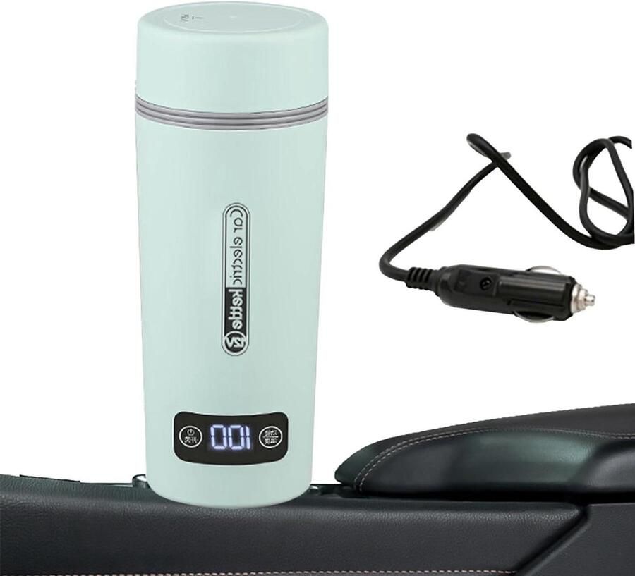 Elektrische waterkoker Draagbare thermosfles Warme dranken onderweg Intelligente temperatuurregeling 450 ml capaciteit Groen