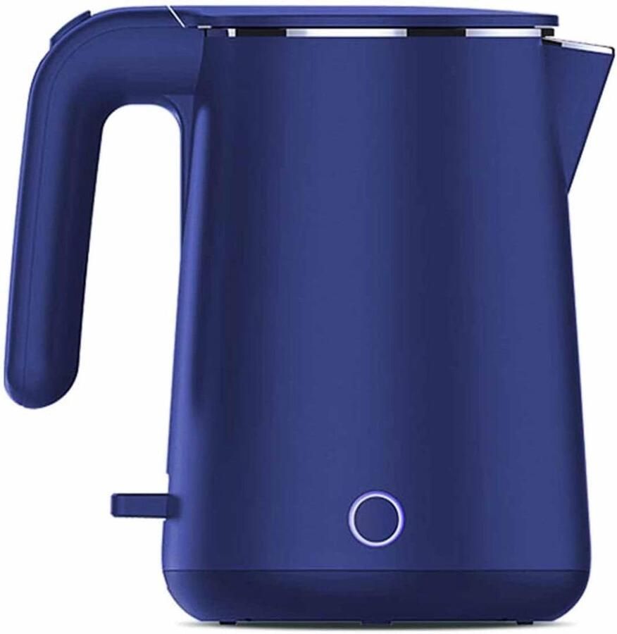 Elektrische Waterkoker Dubbele Wand Warm Water Houden Vacuüm Isolatie 1.5 Liter Blauw