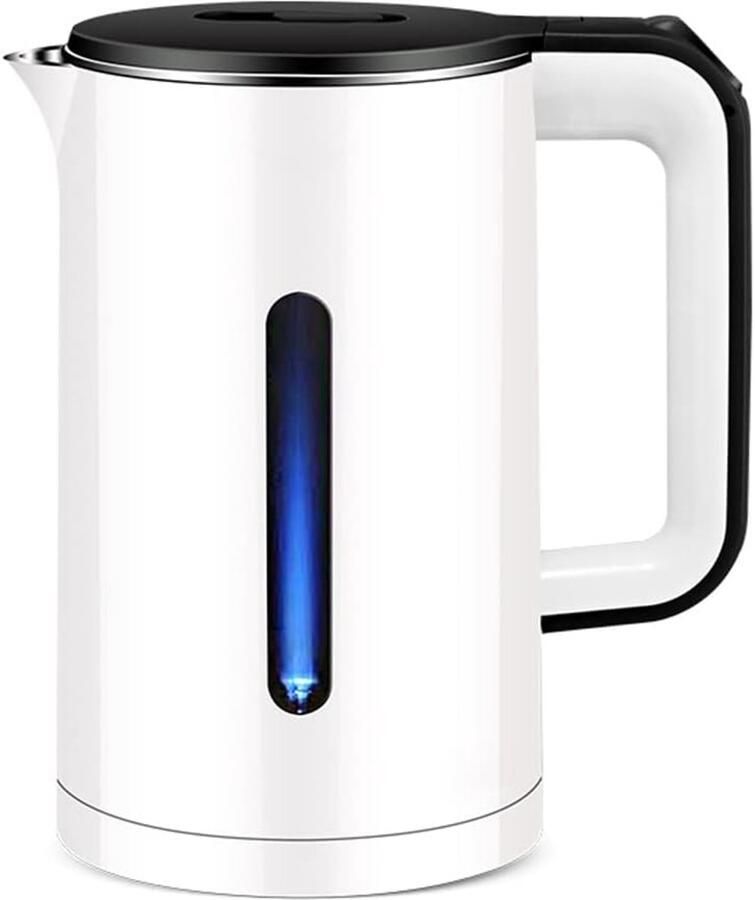 Elektrische Waterkoker Dubbelwandige Ketel Snel Water Koken Anti-verbranding Ontwerp 2.3 Liter Zilver