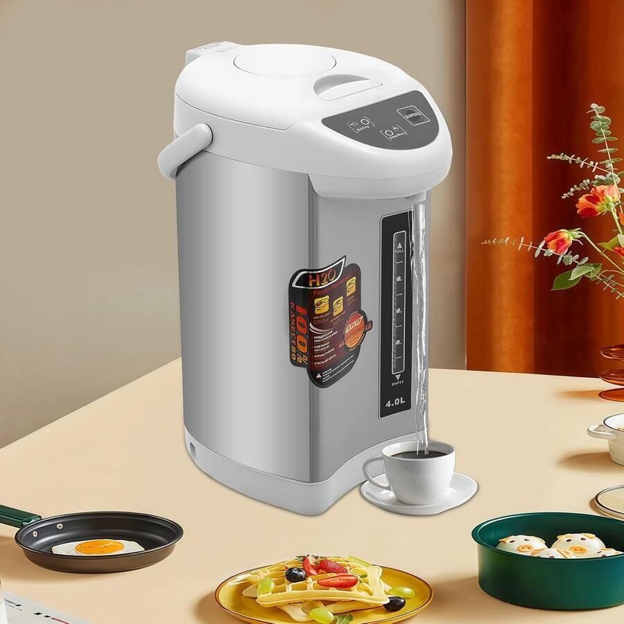 Elektrische Waterkoker en Warmhoudkan 4 Liter RVS Warme Dranken Dispenser