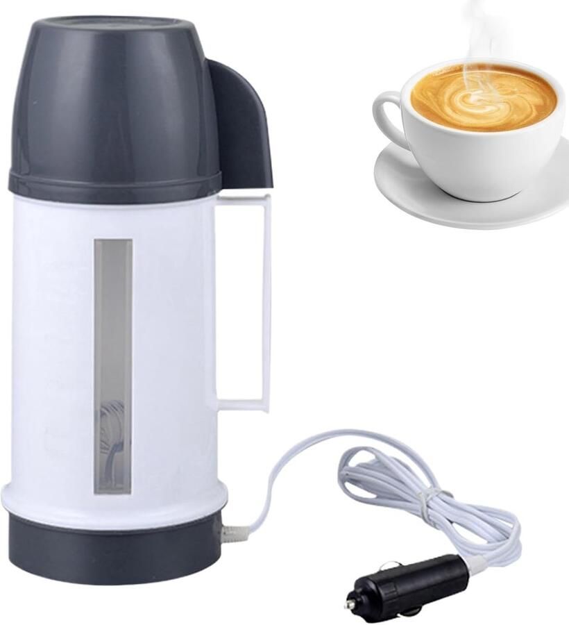 Elektrische waterkoker geschikt voor buitenreizen kamperen woon-werkverkeer roadtrips en compatibel met 12V-auto-elektrische systemen