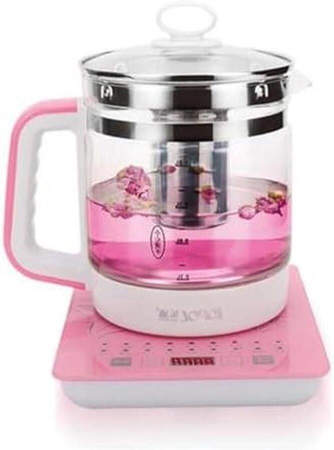 Elektrische Waterkoker Gezondheidspot Glas Snel Water Koken Smart Touch Panel 1.8 Liter Roze