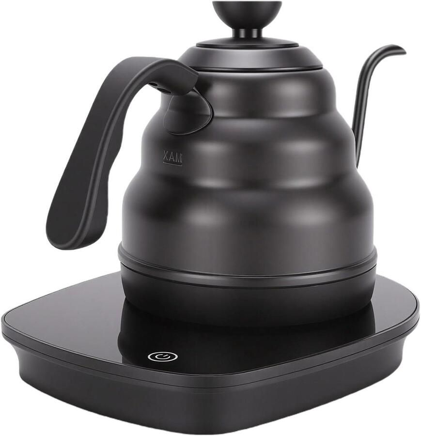 Elektrische Waterkoker Gietketel Zwanenhals Koffie en Thee Zetten Variabele Temperatuurregeling 600 ml Zwart