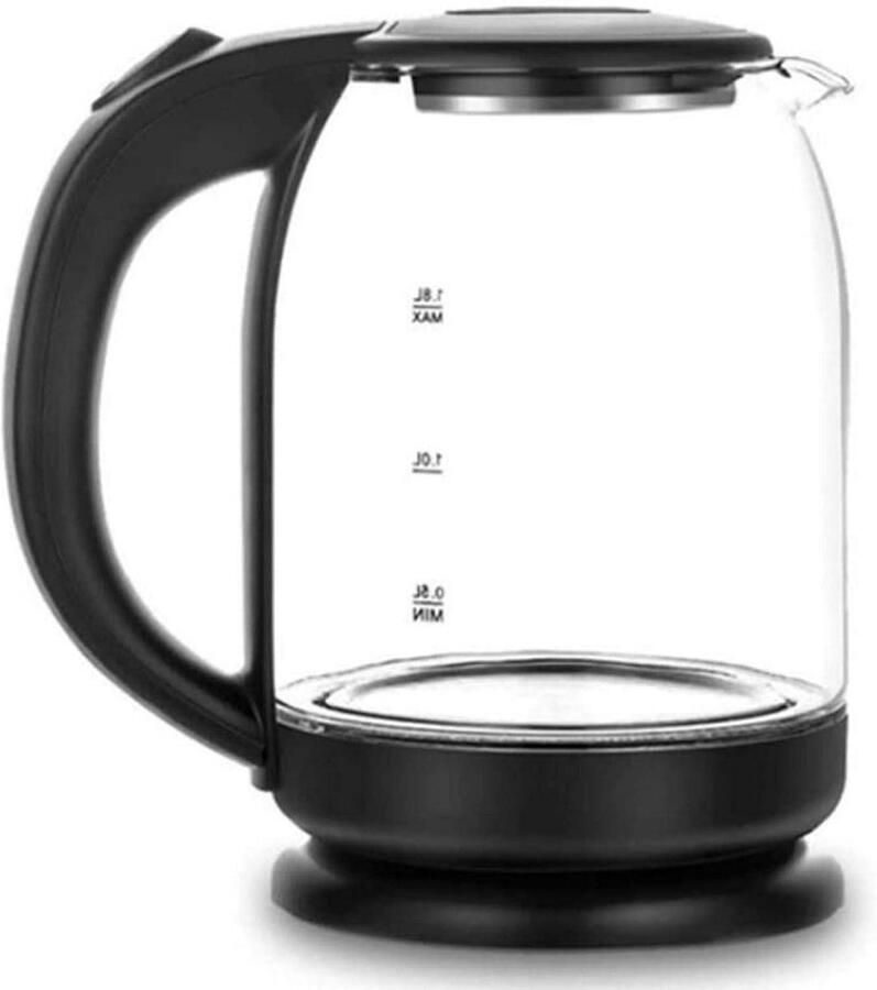 Elektrische Waterkoker Glas Kannen Snel Water Koken Automatische Uitschakeling 18 Liter Zwart
