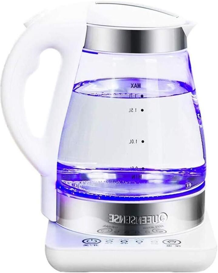 Elektrische Waterkoker Glastheter Snel Water Koken Automatische Uitschakeling 17 Liter Zilver