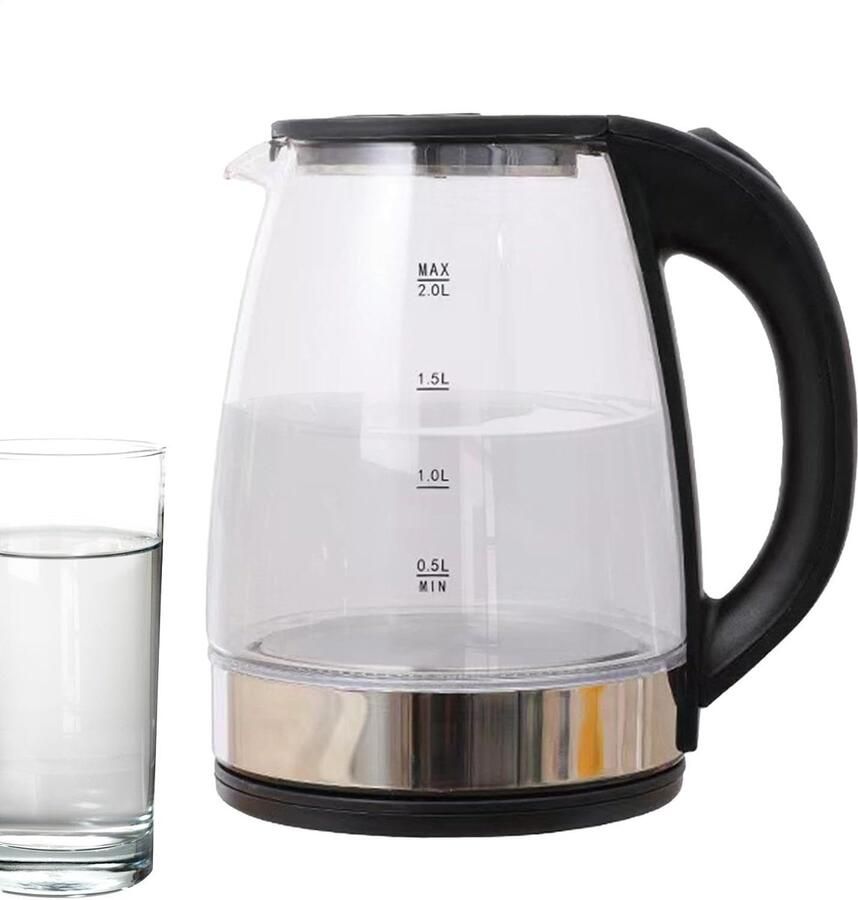 Elektrische Waterkoker Glazen Ketel Snel Koken Stil en Veilig 2 Liter Capaciteit