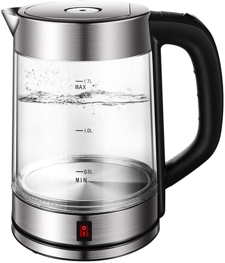 Elektrische Waterkoker Glazen Ketel Snel Water Koken Instelbare Temperatuur 17 Liter Transparant
