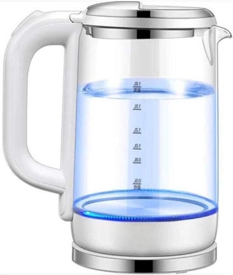 Elektrische waterkoker Glazen snelkoker Dranken bereiden Snelle kookfunctie 1.8 Liter Transparant
