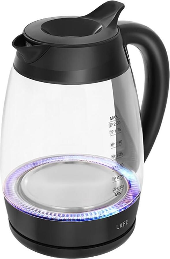 Elektrische Waterkoker Glazen Waterkoker Snel Water Koken Automatische Uitschakeling 2 Liter Capaciteit Zwart Transparant