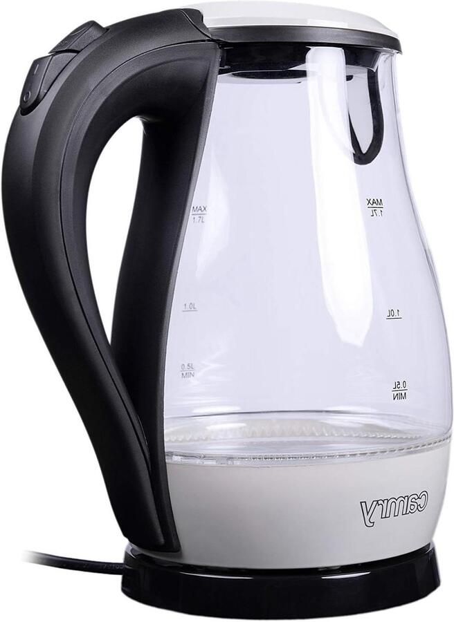 Elektrische Waterkoker Glazen Waterkoker Snel Water Koken Blauwe LED Verlichting 17 Liter Wit