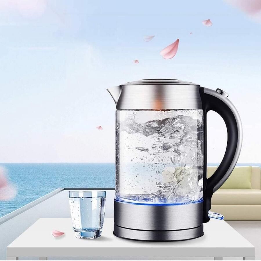 Elektrische Waterkoker Glazen Waterkoker Snel Water Koken BPA-Vrij Ontwerp 17L Transparant