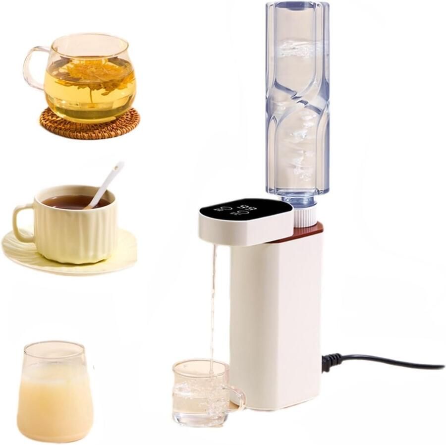 Elektrische Waterkoker Heetwater Dispenser Direct Warm Water 5 Instelbare Temperaturen Compact Opvouwbaar Wit