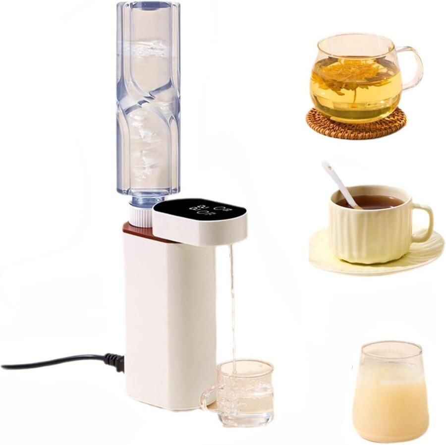 Elektrische Waterkoker Heetwater Dispenser Direct Warm Water 5 Instelbare Temperaturen Compact Opvouwbaar Wit