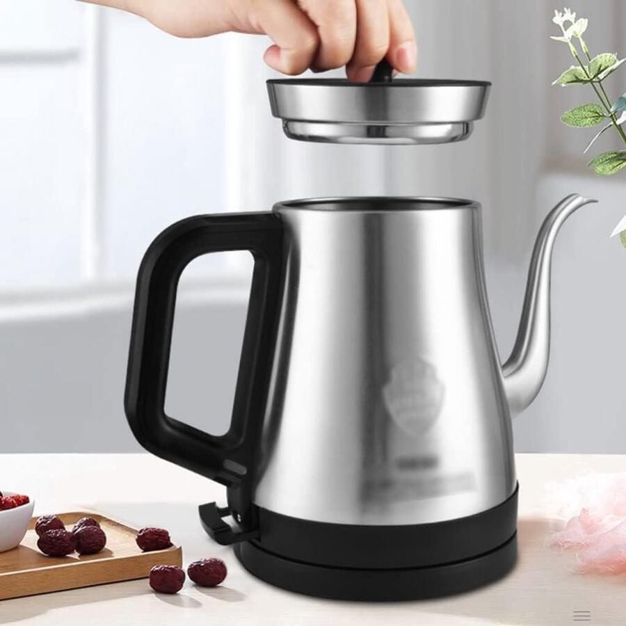 Elektrische Waterkoker Heetwaterboiler Snel water koken Zwanenhals design 1.1L Roestvrij staal