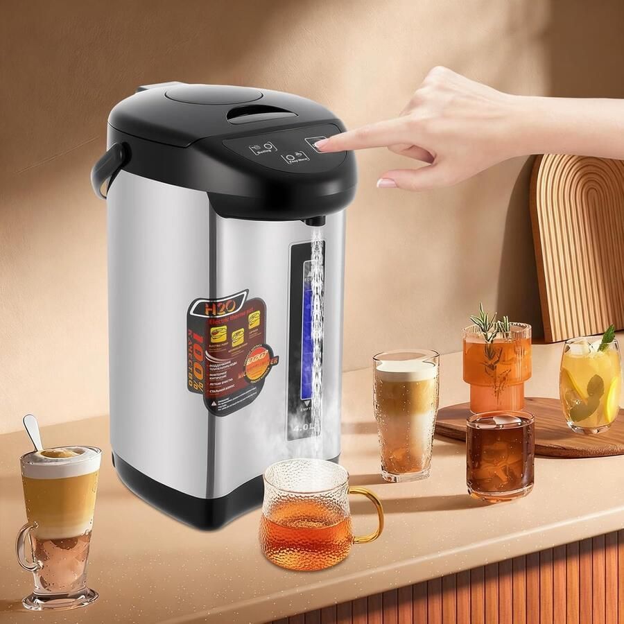 Elektrische Waterkoker Heetwaterdispenser Direct Warm Water Automatisch Warm Houden 4 Liter Capaciteit Zwart