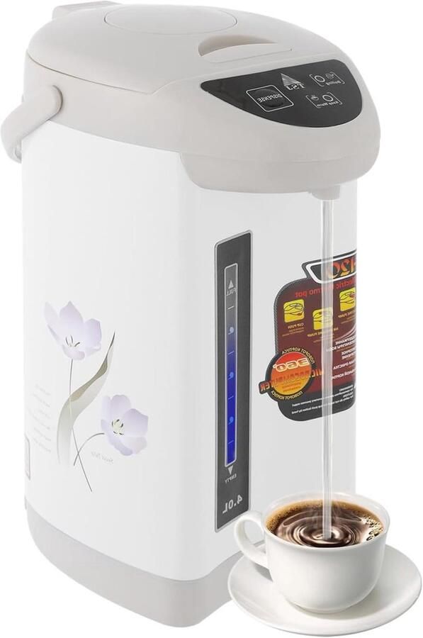 Elektrische Waterkoker Heetwaterdispenser Snel Warm Water Temperatuurregeling 4 Liter Capaciteit Wit
