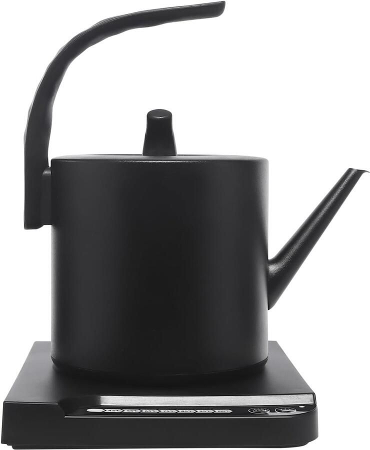 Elektrische Waterkoker Instelbare Temperatuur Thee en Koffie Zetten Precisie Temperatuurregeling 1 Liter Capaciteit Zwart