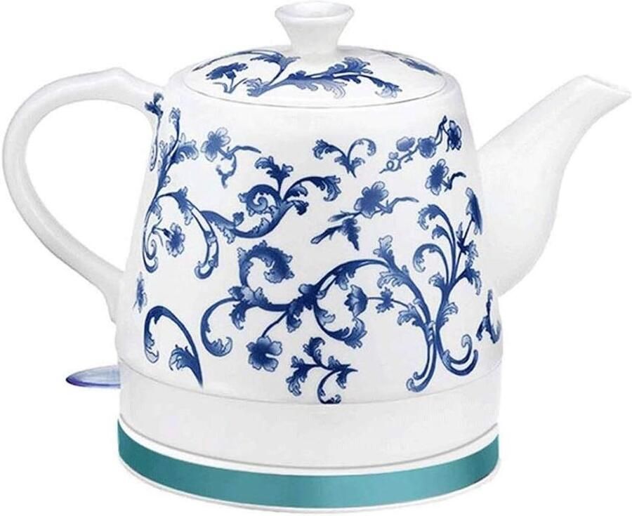 Elektrische Waterkoker Keramische Ketel Snel Water Koken Dubbele Isolatie 1.2 Liter Blauw Wit