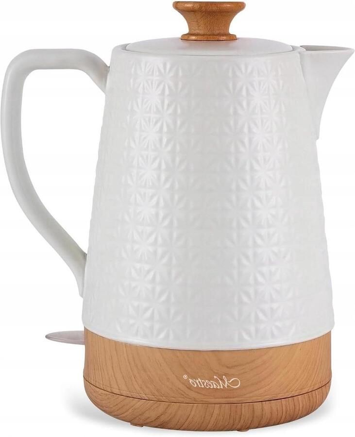 Elektrische Waterkoker Keramische Ketel Snel Water Koken Stijlvol Design 1.8 Liter Wit